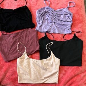 5 Stylish Women's Crop Tops - Black, Purple, Pink, Cream